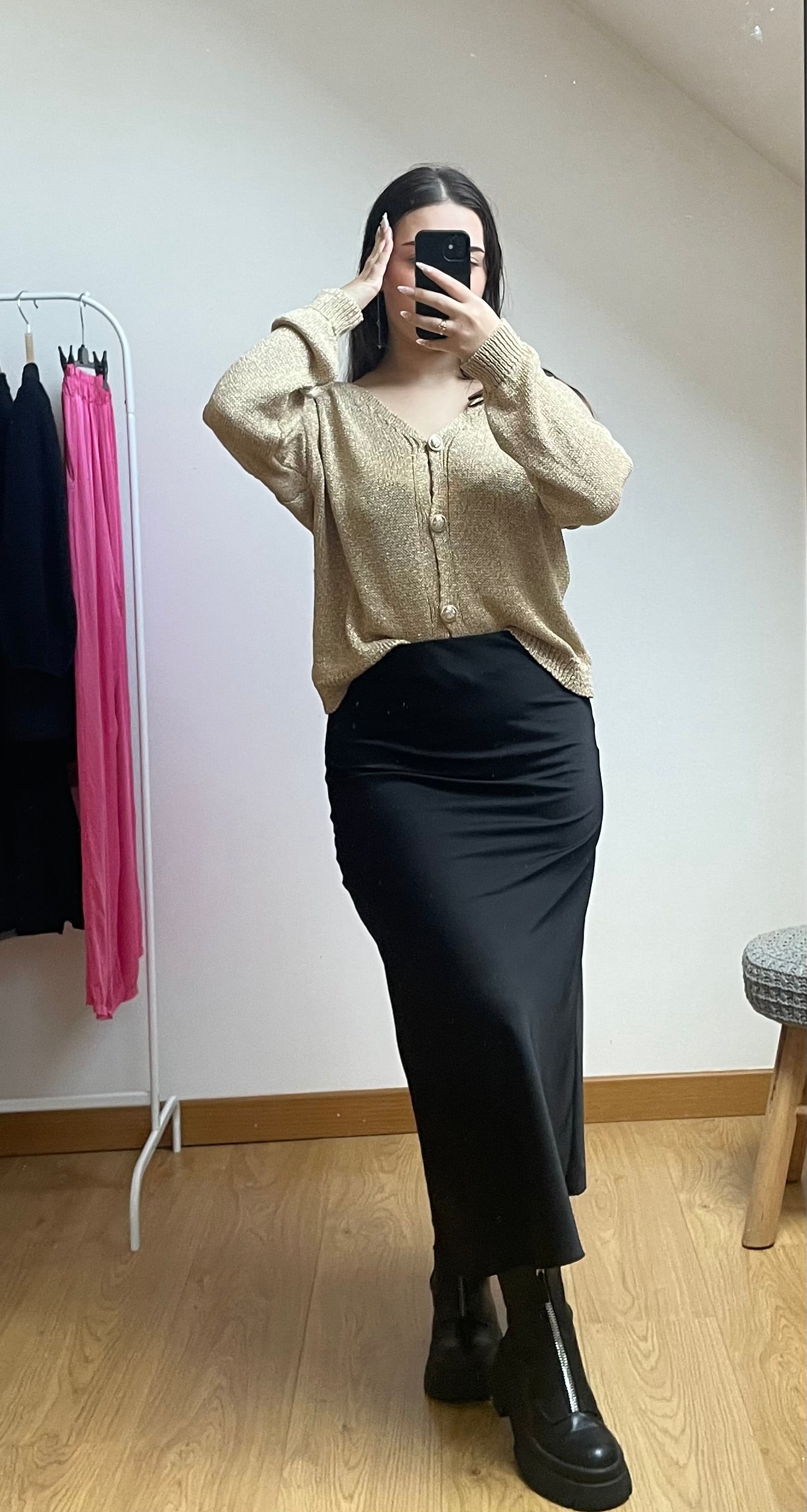 Jupe longue satinée