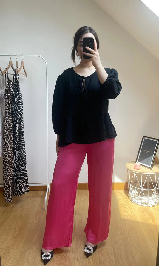 Pantalon en viscose fuchsia - MALLENA COLLECTION
