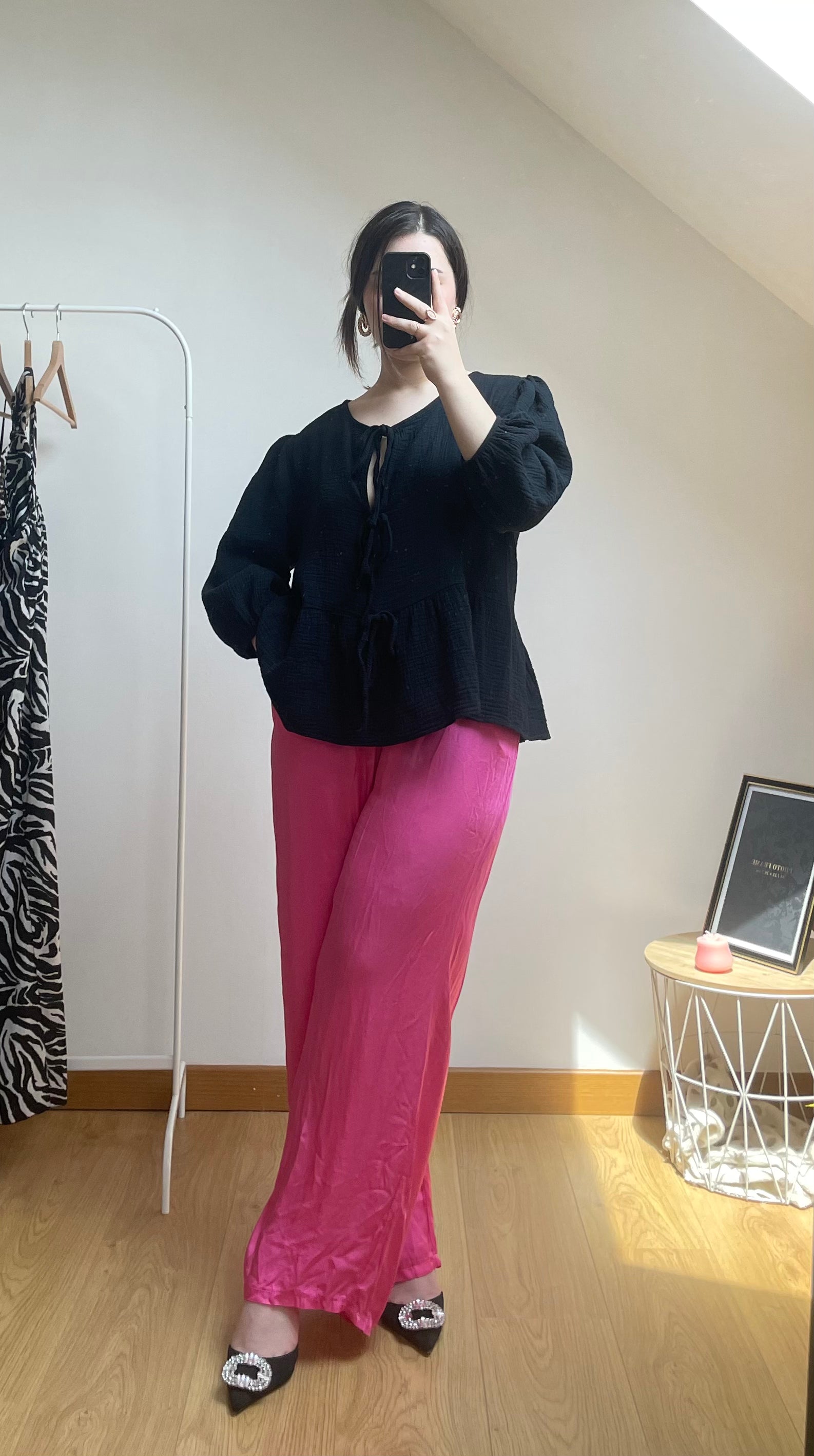 Pantalon en viscose fuchsia
